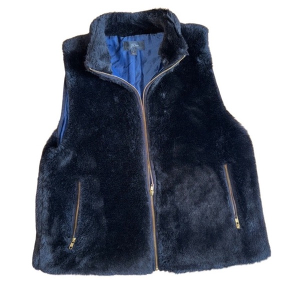 J. CREW Faux Fur Zippered Vest - Picture 6 of 10